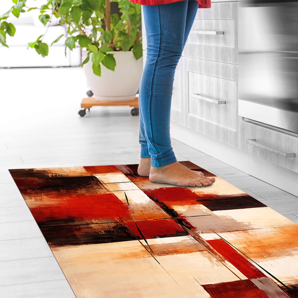 Tappeto da cucina antiscivolo, antimacchia passatoia multiuso 50x600 - Urban Rosso