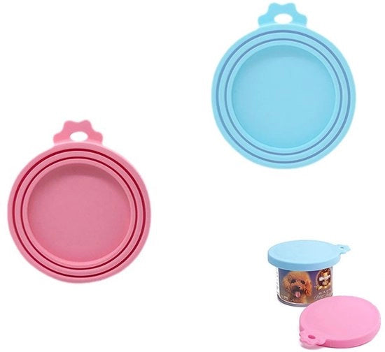 Blikdeksel Universale - 2 Pezzi - Silicone - Adatto per Cibo Animale - Resistenete al Calore e al Freddo - Sigillatura Flessibile - Coperchio Cibo