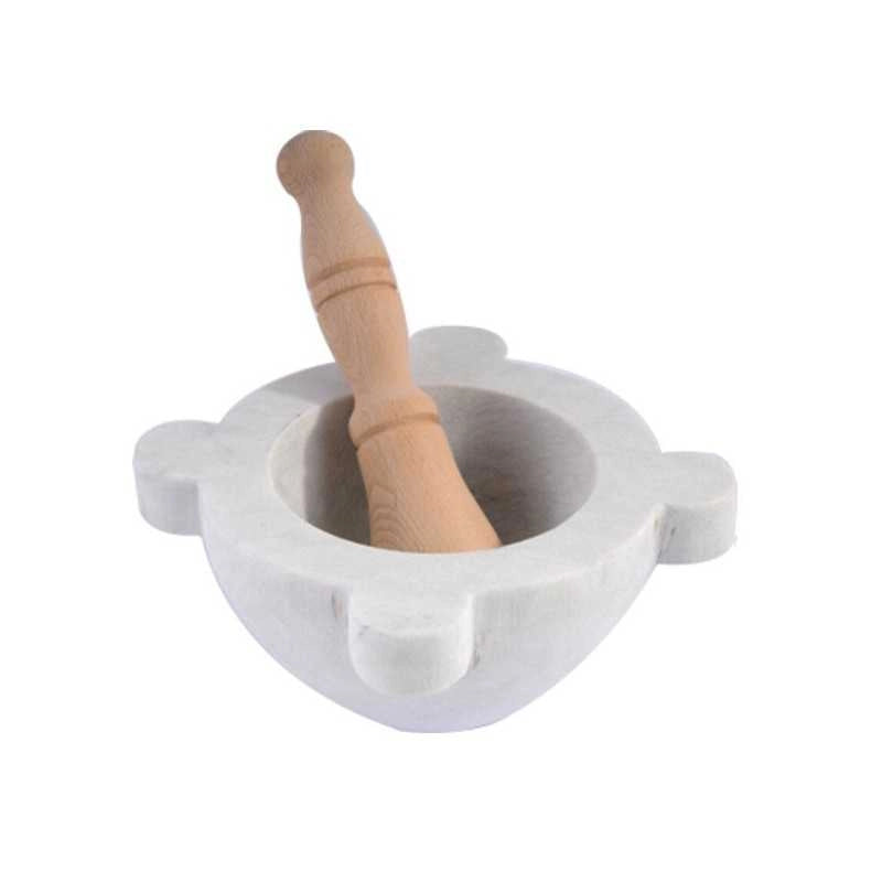 Mortaio Marmo con Pestello Legno 7