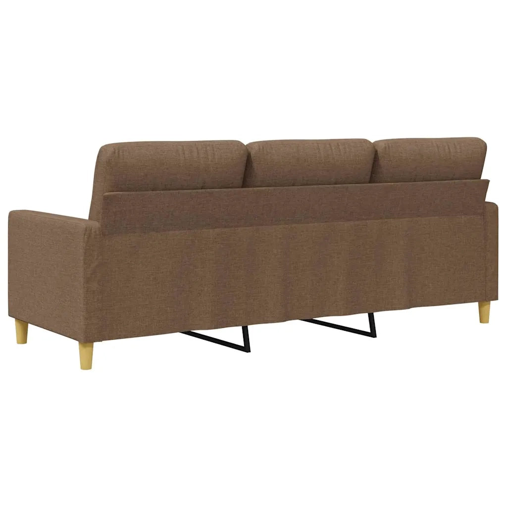 Divano a 3 Posti Marrone 180 cm in Tessuto 359246