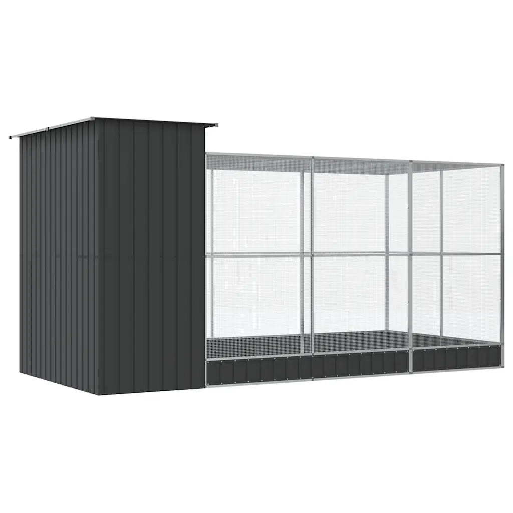 Voliera con Estensione Argento 416x203x216 cm Acciaio