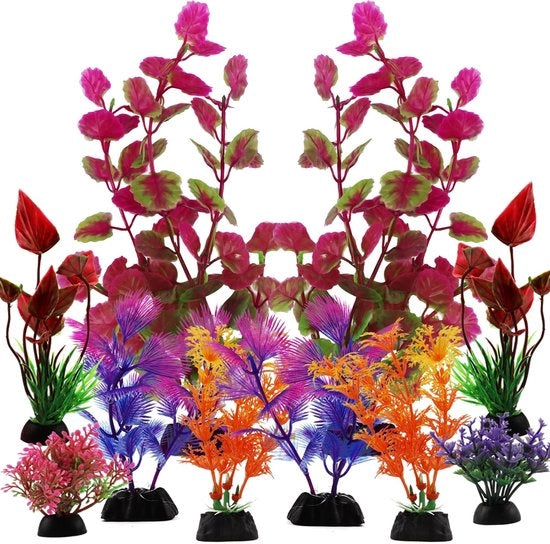 Decorazioni per acquari colorate - 10 pezzi - Facili da mantenere - Decorazioni per acquari per interni