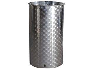 CONTENITORE ENOLOGICO FONDO A PENTOLA INOX AISI 304 SALDATO- - lt.500 ø mm.740x1250h. bocc.F1 fiorettato - 1 pezzi BELVIVERE