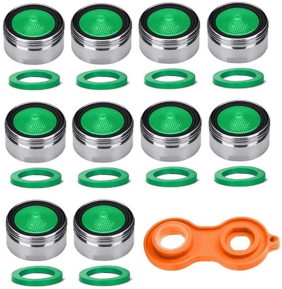 Regolatore di Pressione M24 - Filtro di Rete Inseribile - Ideale per Valvole - Incluso Chiave e Pads - Migliora il Comfort dell'Acqua - Perfetto per ...