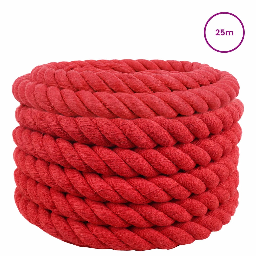 Corda di Cotone 36 mm 25 m Rosso 100% Cotone 42011932