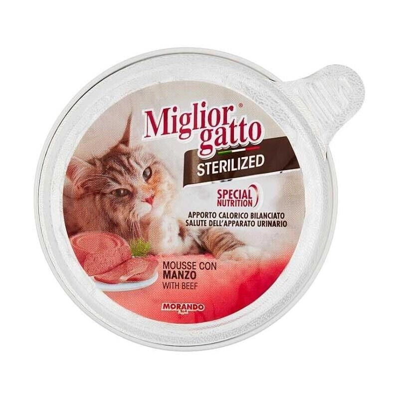 MIGLIOR GATTO STERILIZED 24 X 85 GR VASCHETTA DI MOUSSE AL MANZO