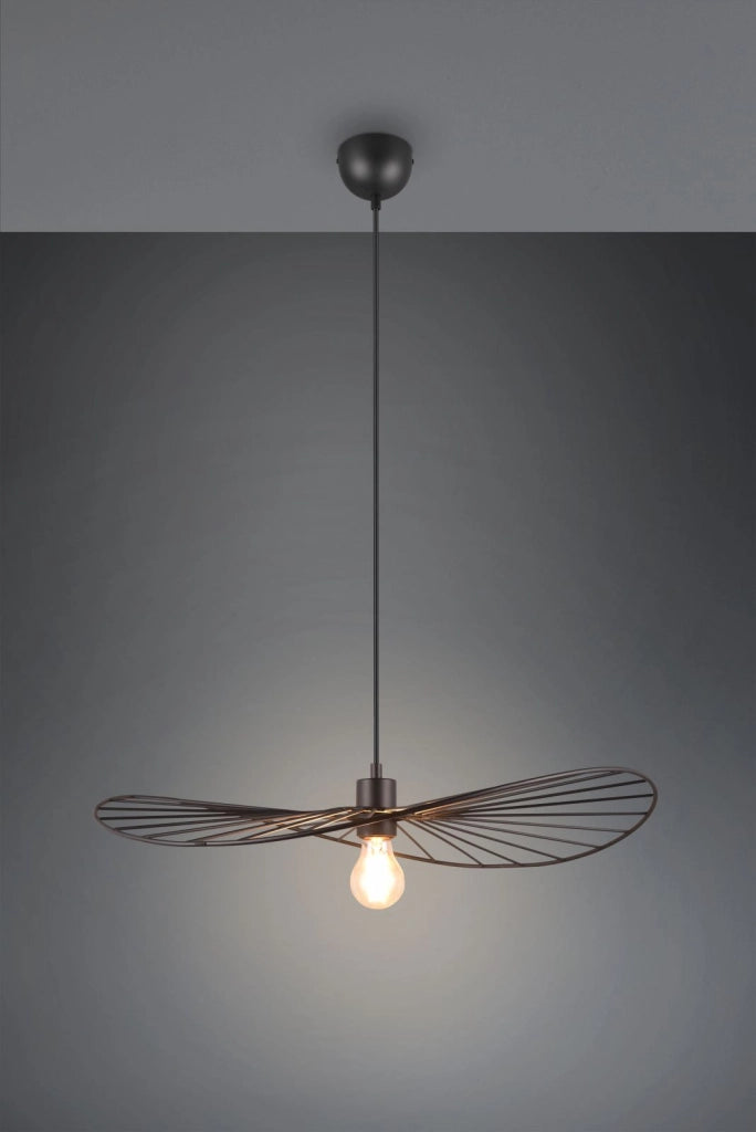 CHAPEAU SOSPENSIONE METALLO NERO D.60CM 1 LUCE ATTACO E27
