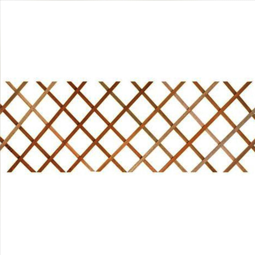 Trade Shop - Traliccio Rete Estensibile In Legno Scuro Per Parete Da Giardino Piante 180x60cm -