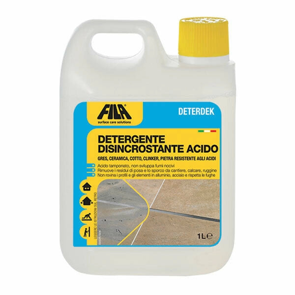 Deterdek Pro Disincrostante Acido per Pavimenti in Cotto Gres Ceramica Pietra Fila Confezione: 1 LT