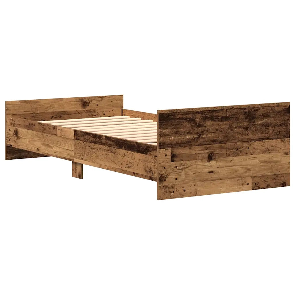 Letto singolo | Letto per adulti | Giroletto senza Materasso Legno Antico 75x190 cm in Truciolato