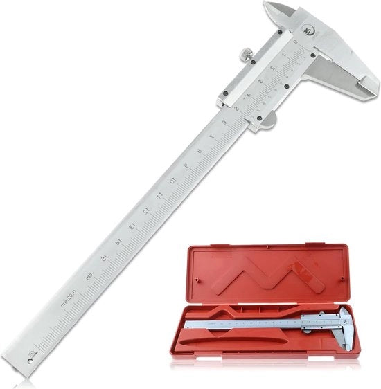 Misure di acciaio inossidabile da 150 mm - 002 mm - 0001 pollici - precisione - analogico - uso domestico - uso industriale - argento - vite a gabbia - schiuma di acqua