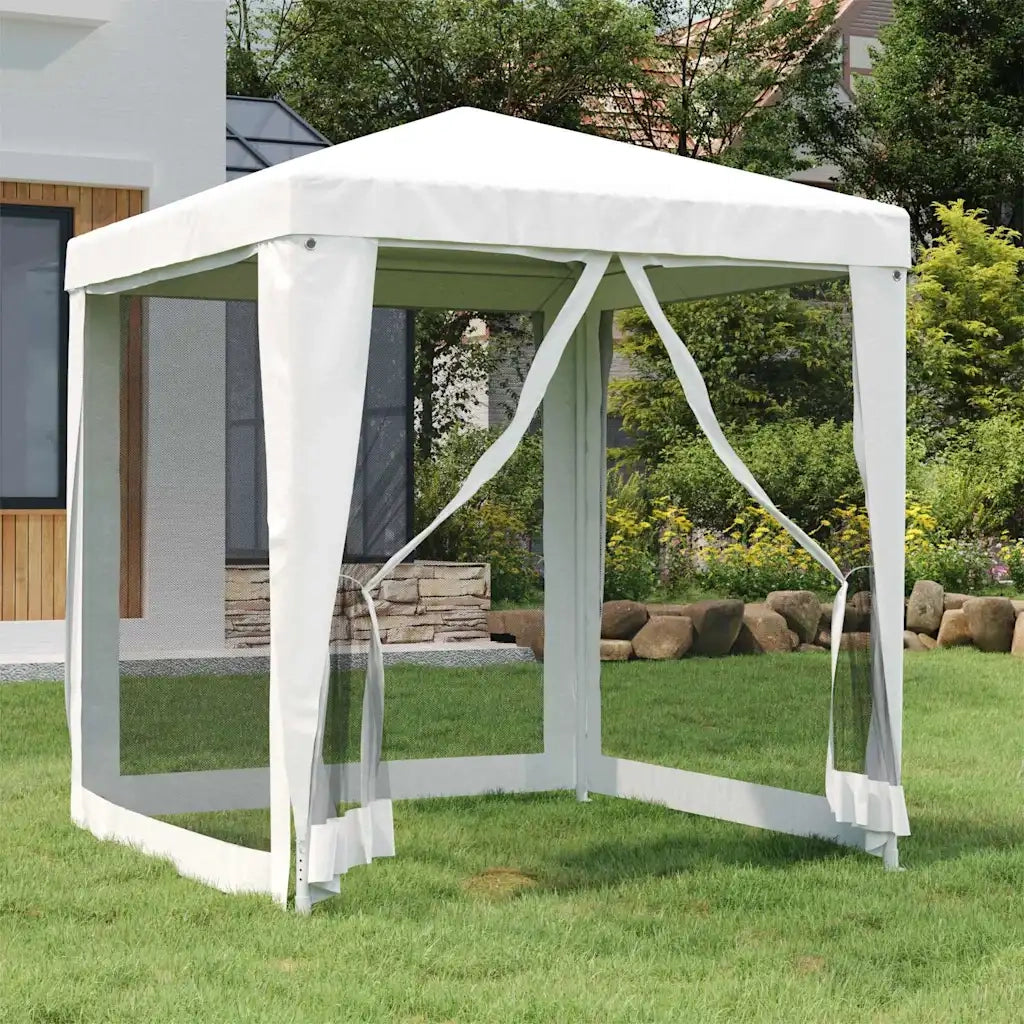 Tendone per Feste con 4 Pareti in Rete 2x2 m Bianco 48520