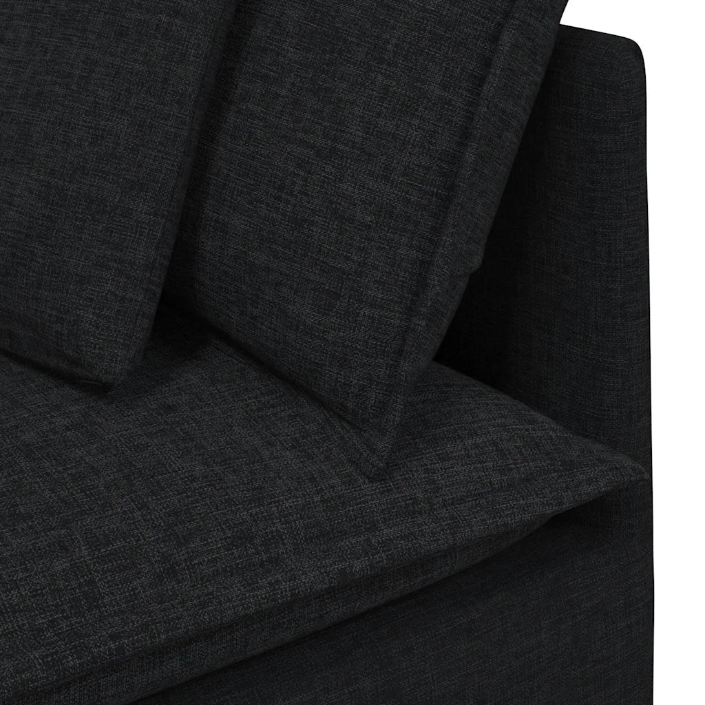 Divano Modulare con Cuscini in Tessuto Nero 3321269