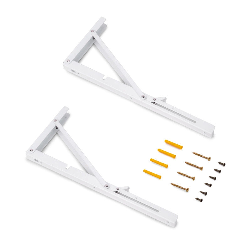 Set di supporti pieghevoli, lunghezza 403 mm, Acciaio, Verniciato nero