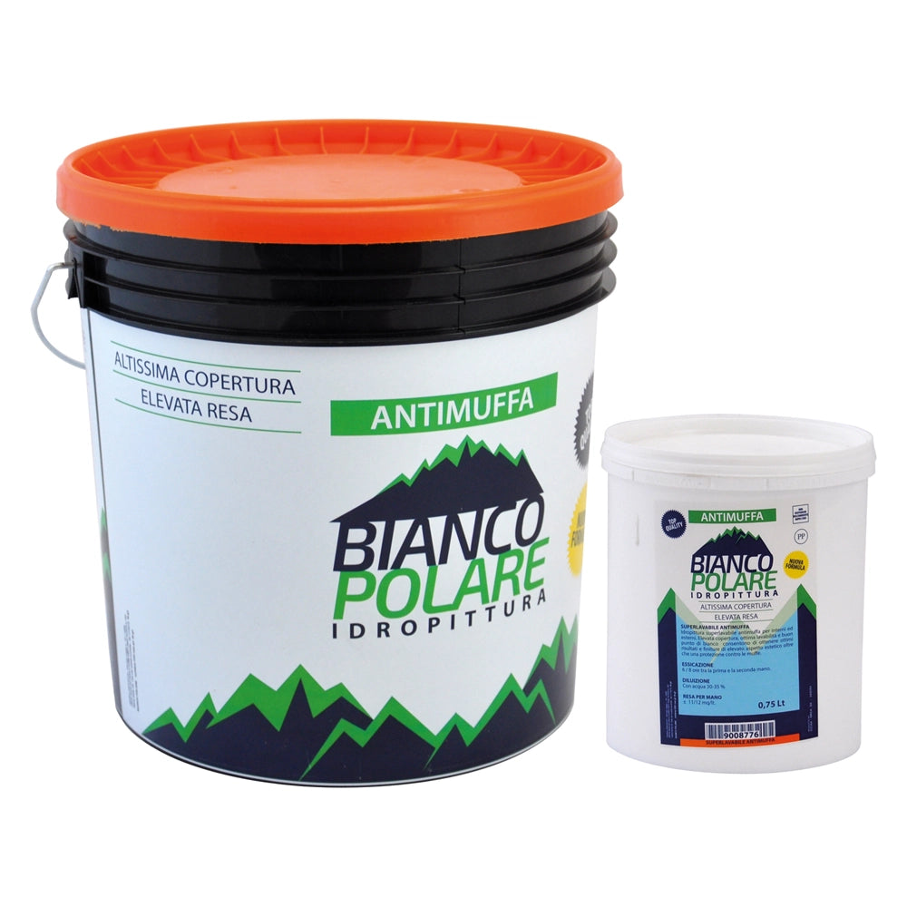 IDROPITTURA SUPERLAVABILE ANTIMUFFA Lt.   4  - BIANCO POLARE