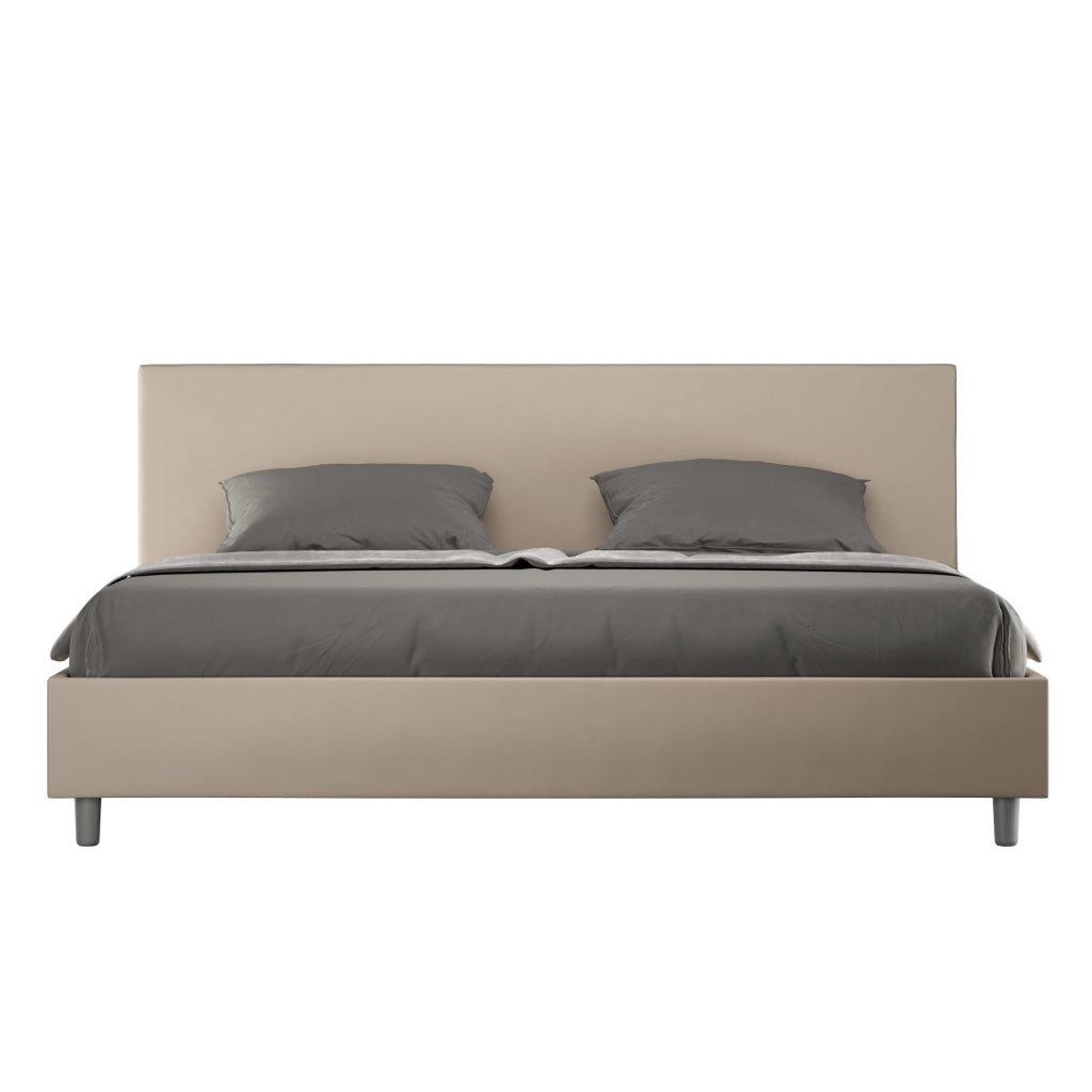 Letto Matrimoniale Extra Large 200x200 cm con Rete Adele Tortora