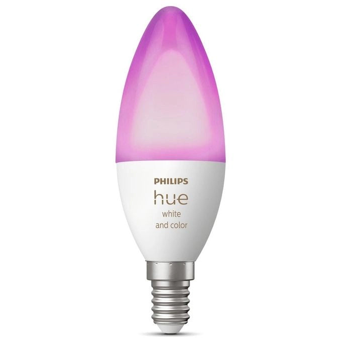 Philips Hue 929002294204 Candela Smart LED E14 5.3W Luce Bianca e Colorata Dimmerabile Controllo Bluetooth e App Hue compatibile con Alexa Google Assistant Apple HomeKit colore Bianco