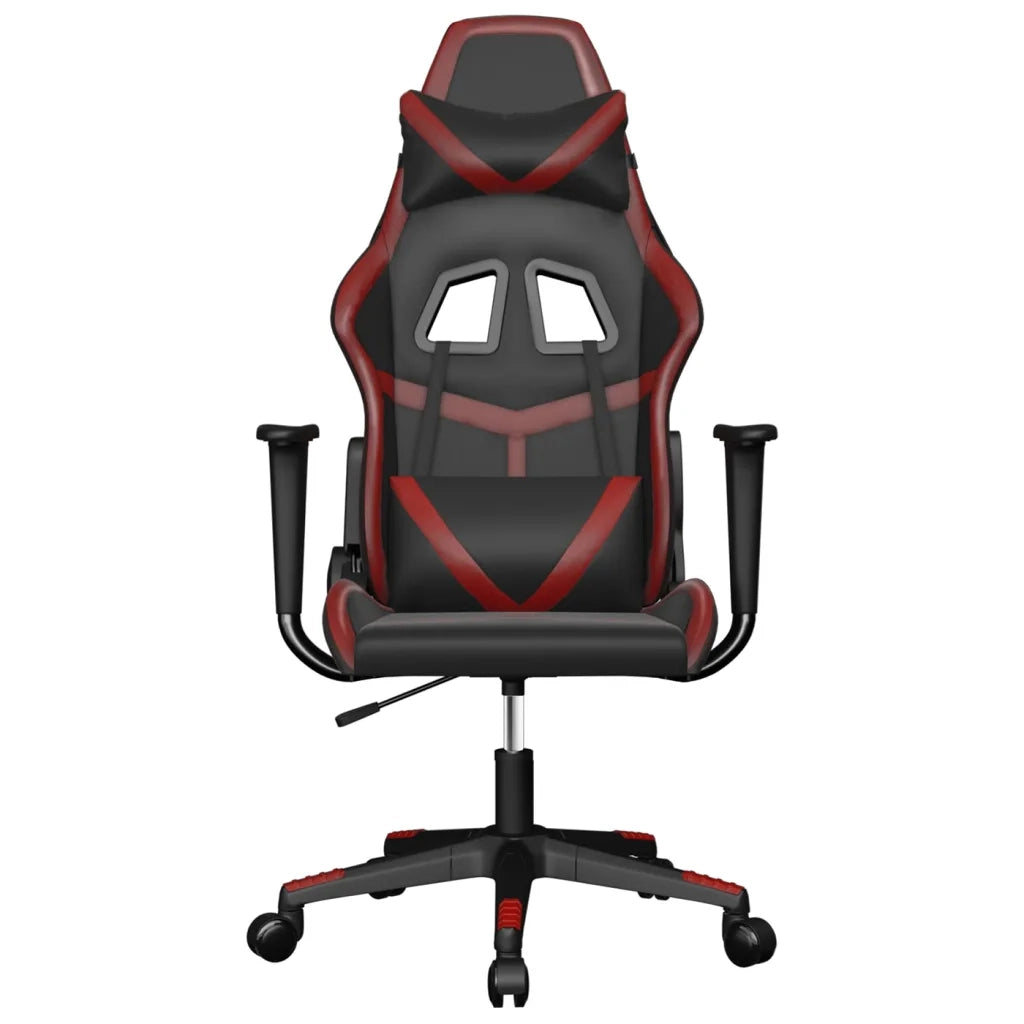 Sedia Gaming | Sedia da e-sports Nero e Rosso Vino in Similpelle