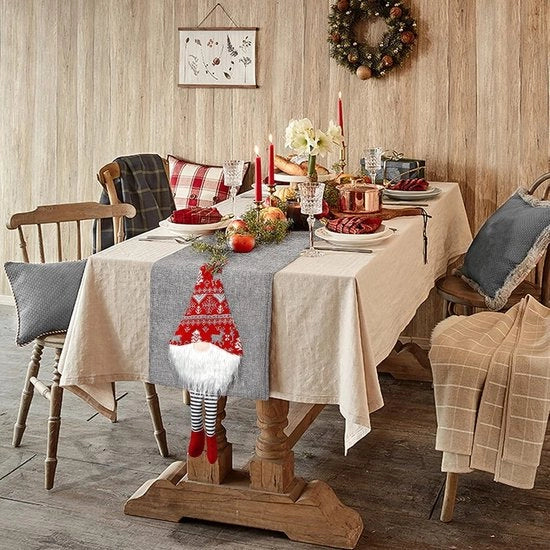 Decorazione di Natale 3D Tafelloper Tomte di Natale Tavolo Gnomi Decorazione di Natale di Festa - Grigio