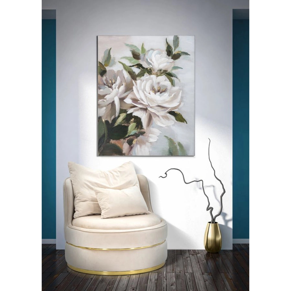 Stampa su Tela Fiori 67, Multicolore, Legno, 100x3,7x80 cm