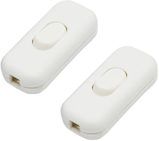 Schaltatore a torpede per interruttori 6 A 250 V schaltatore a cerniera per alimentatori a 2 e 3 fasi per tutte le tipologie di lampade elettriche, lampade da tavolo - Bianco