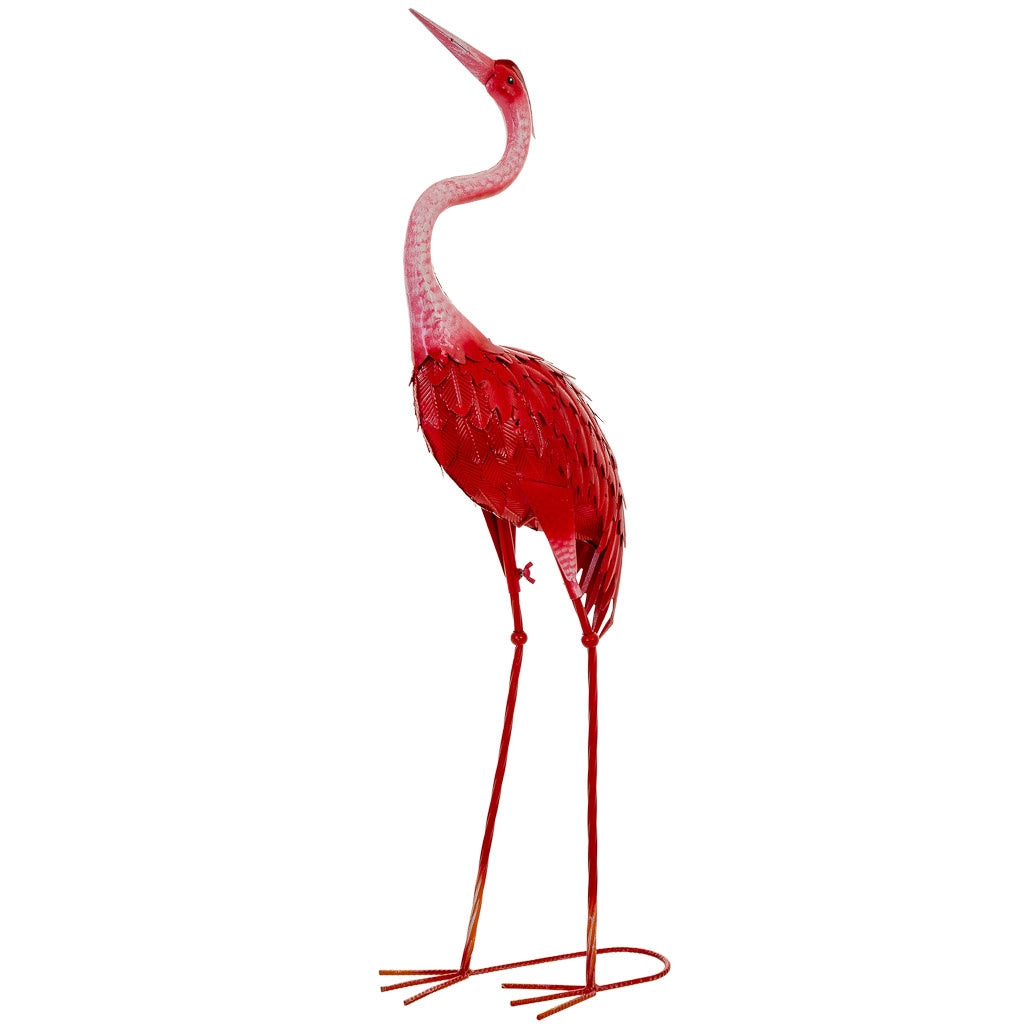 Figura decoración de metal roja 26x20x92h cm