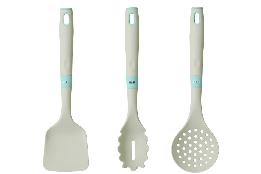 Set tre pezzi spatola servispaghetti e cucchiaio forato