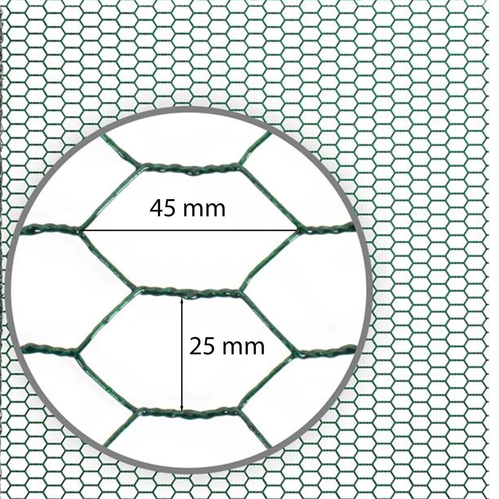 Rete Metallica Plastificata Esagonale Per Recinzione Reti Per Pollaio Pollame Animali Piante Recinzioni Conigli Filo Giardino Senza Corrente Verde Altezza 100 Cm Maglia Da 25 Mm Lunghezza 25 M