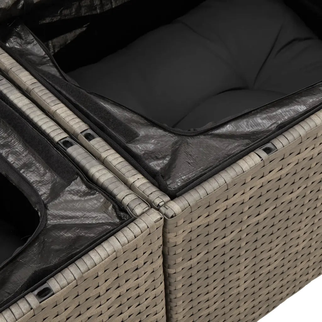Set Divano da Giardino 8 pz con Cuscini Grigio in Polyrattan 3256368