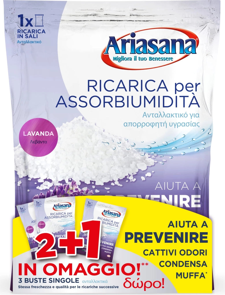 Ricarica Lavanda per Assorbiumidità Ariasana (2+1 Omaggio) 450 Gr. 8.00