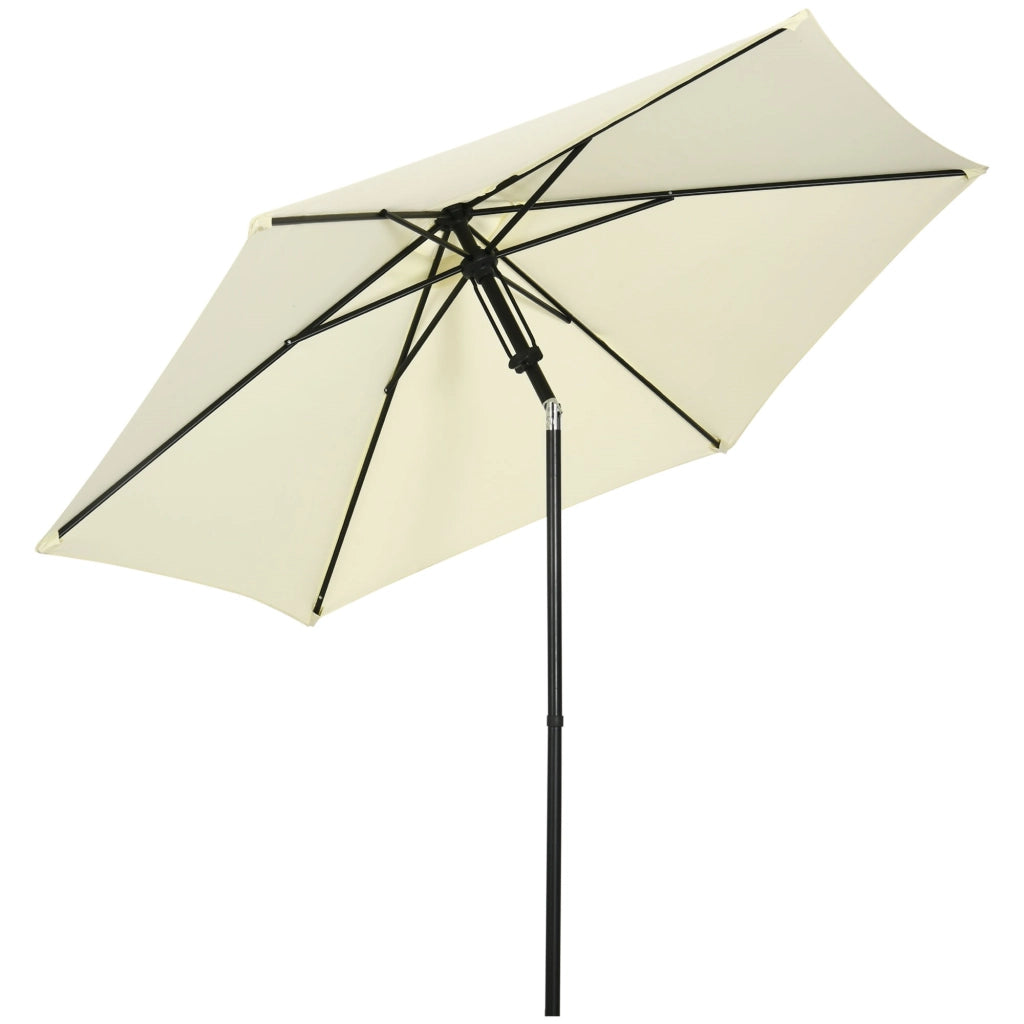 EasyComfort Ombrellone da Giardino 2.7x2.5 m, in Poliestere e Metallo con Tettuccio Inclinabile, Beige Nero