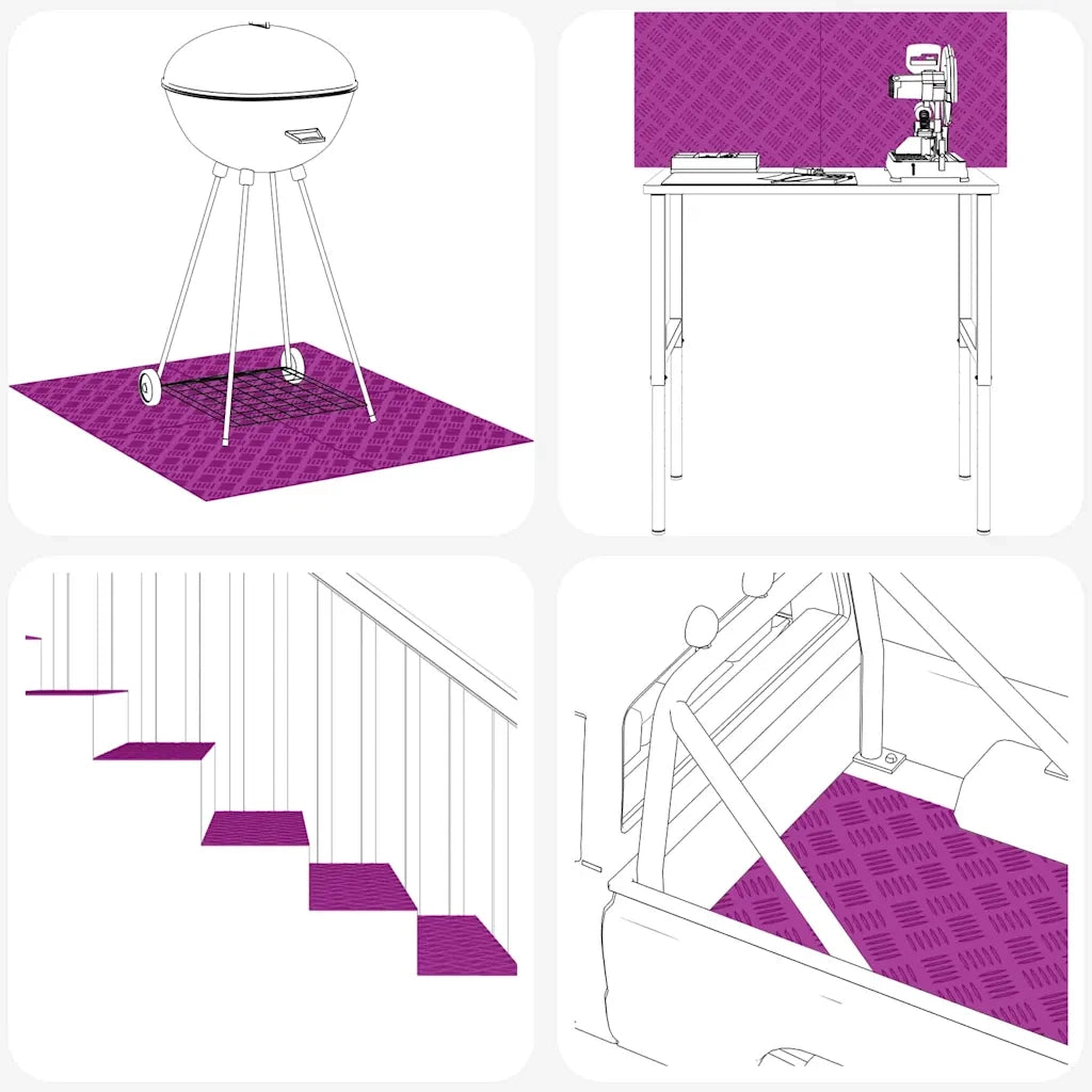 Gradini per Scale 4 pcs Argento 70 x 20 cm Alluminio 4104256