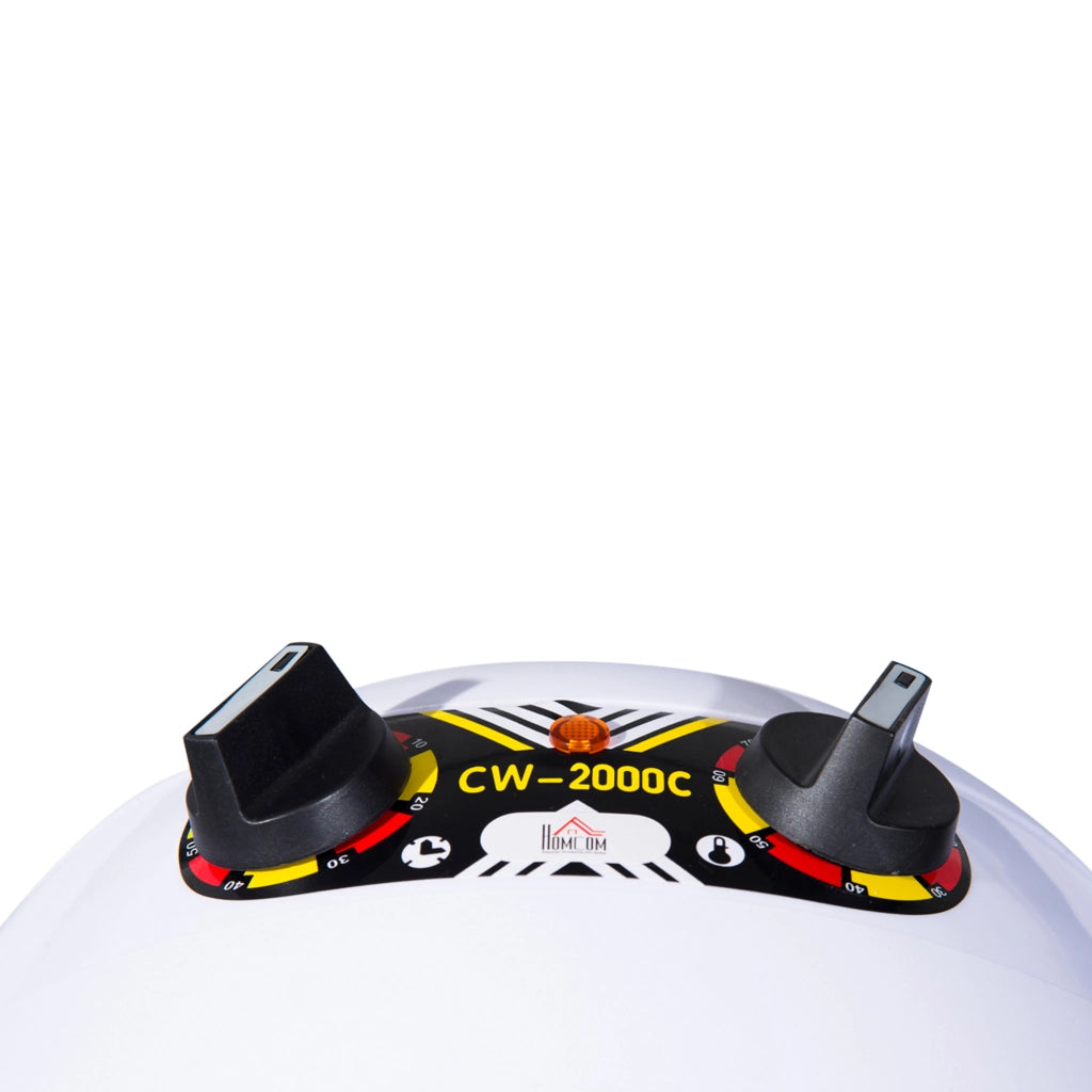 EasyComfort Casco Asciugacapelli 1180W ad Altezza Regolabile, Casco per Capelli con Timer 60 Minuti e Ruote Girevoli, in PP, PC e Acciaio, 65x65x115-165 cm, Bianco