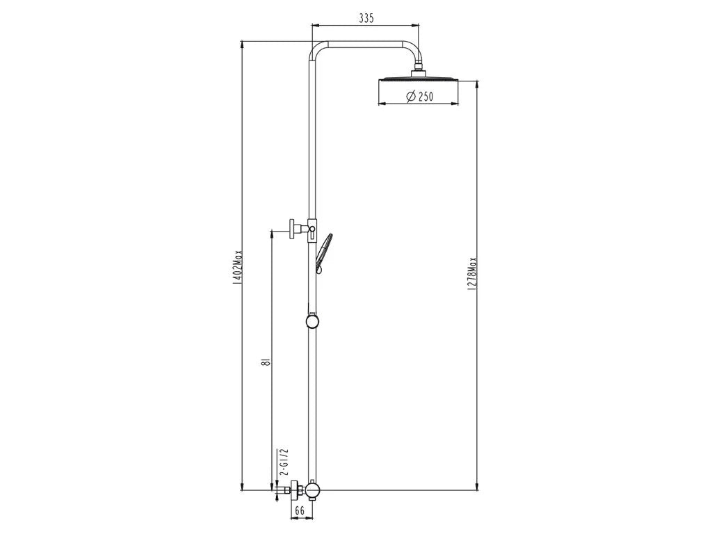 Colonna doccia rotonda con miscelatore INVERTER - cromo