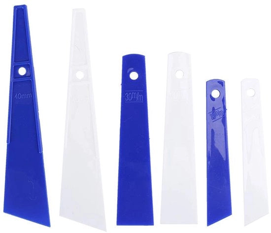 Struttore a 6 pezzi in plastica robusta - Leggero - Applicatore DIY - Adatto per pelli - Facile stoccaggio - Spreader per adesivi
