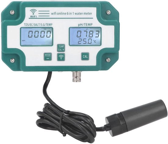 Misuratore di Qualità dell'Acqua - PH EC SG - Alta Precisione - Connessione WiFi - Tester Acqua da Bere - Adatto per Uso Domestico - Fornitore di Cura per l'Europa