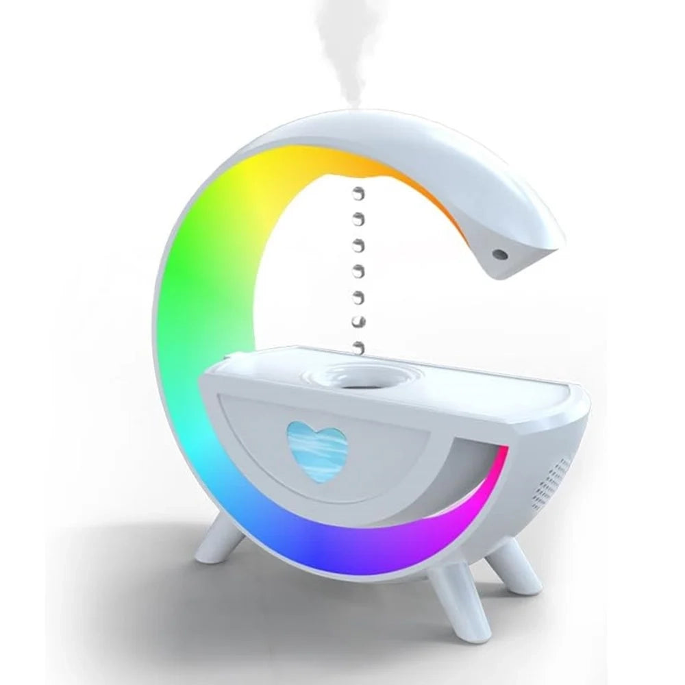 Trade Shop - Umidificatore Aria Antigravitazionale Goccia Acqua Con Altoparlante Bluetooth Luce Led Rgb -