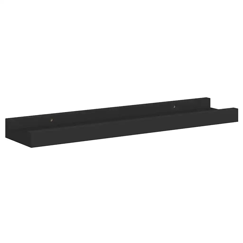 2 pz Mensole | Ripiano | Scaffale con Sporgenza Nere 40x9x3 cm MDF