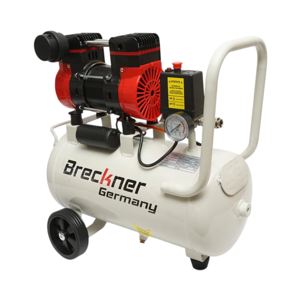 Compressore d'aria da 24 litri, motore a 2 cilindri da 1 kW/1,3 CV, pressione massima 8 bar, volume di aspirazione aria 130 l/min Breckner Germany