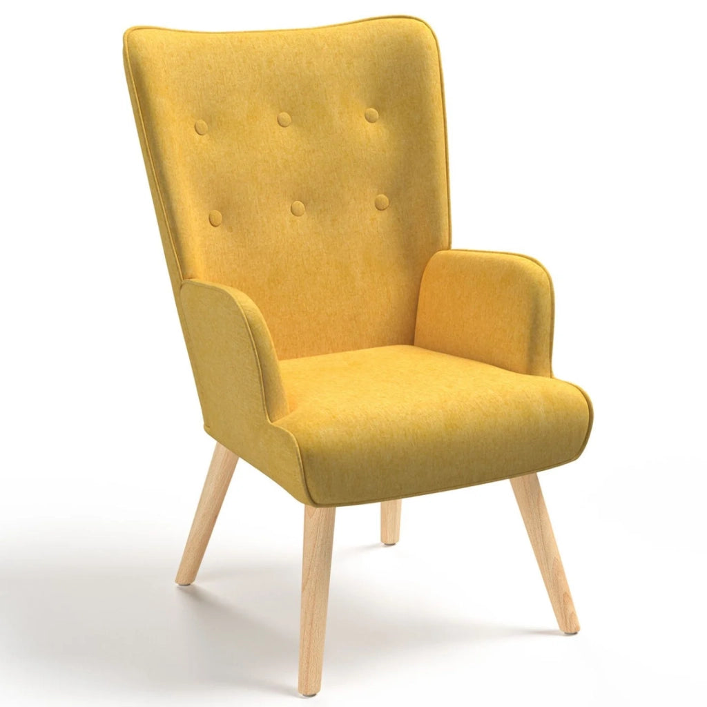 IDMarket - Poltrona scandinava IVAR in tessuto giallo
