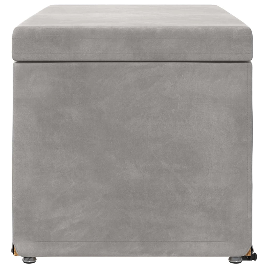 Pouf Grigio chiaro Velluto e Legno Ingegnerizzato 876780