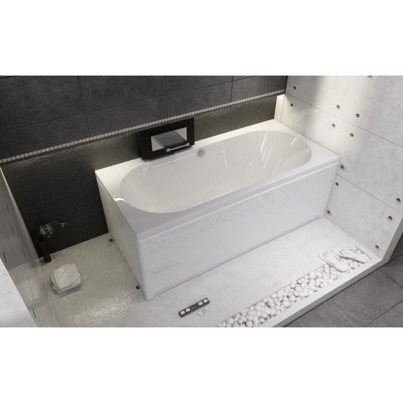 Grembiule vasca frontale universale 160x57 cm in acrilico bianco