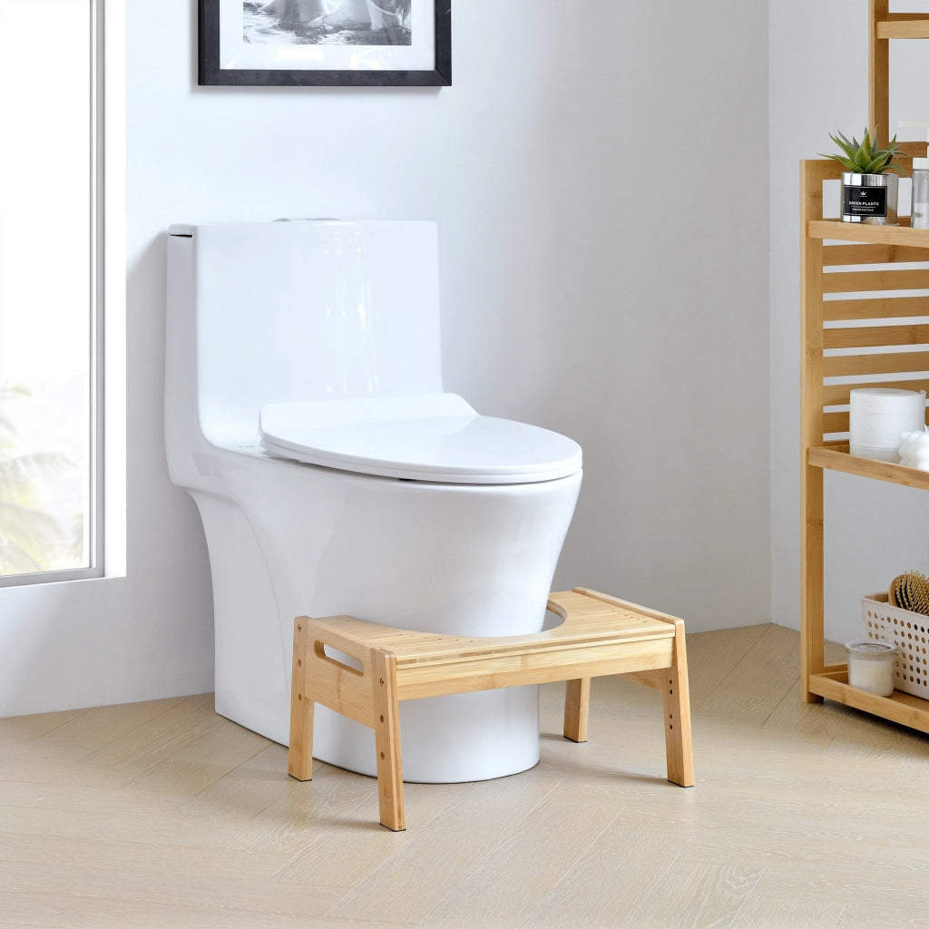 Poggiapiedi in bambù 'Kalajoki' per WC con Altezza Regolabile in 3 Posizioni per una Postura Sana - Antiscivolo [en.casa]