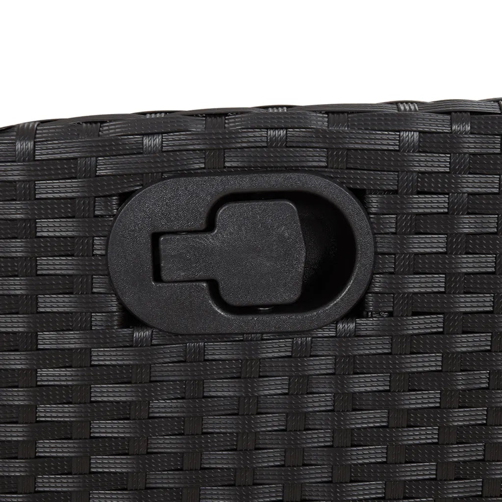 Set da Pranzo da Giardino 7 pz Nero con Cuscini in Polyrattan 3213090
