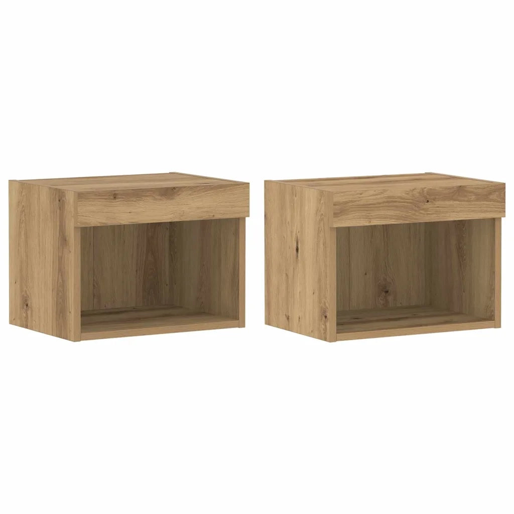 Set mobile TV con led 2 pcs Rovere artigianale 40 x 30 x 30 cm 863101