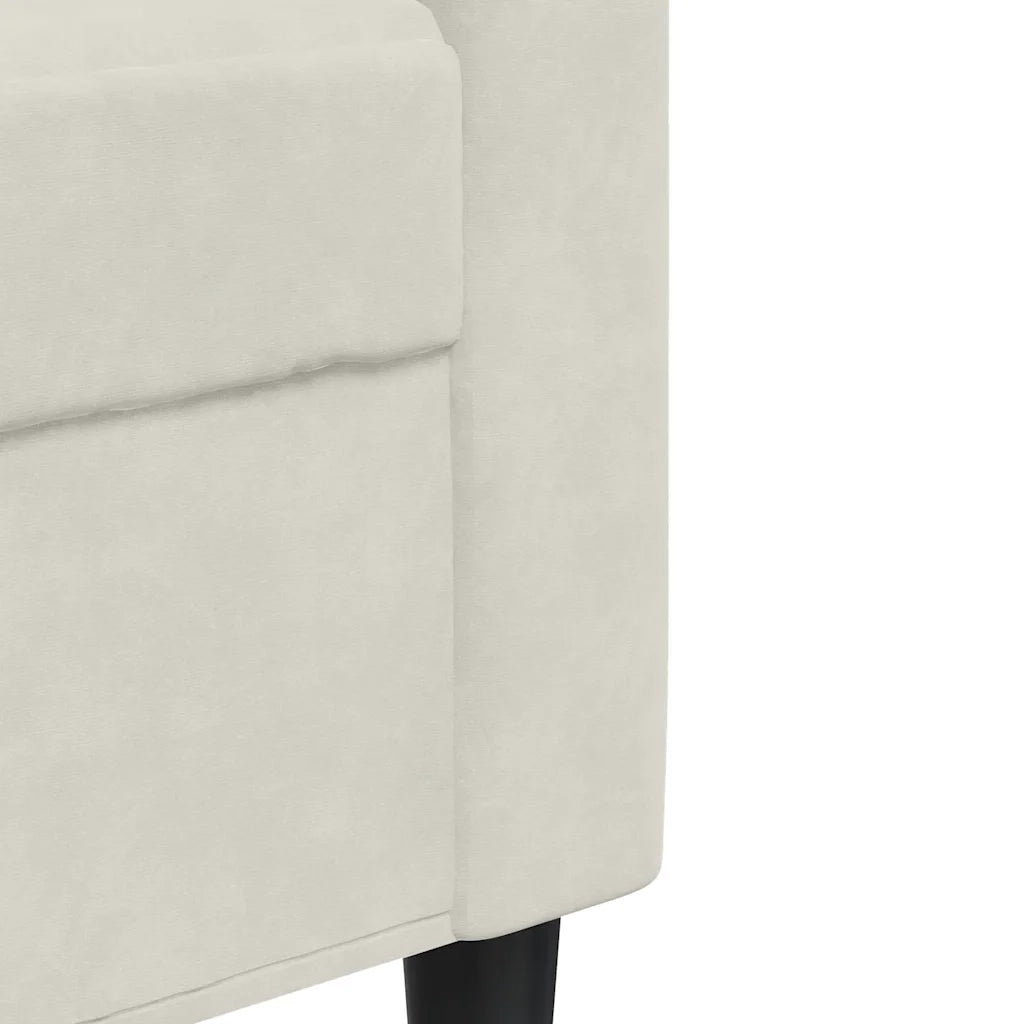 Set di Divani 2 pz con Cuscini e Rinforzi Crema in Velluto 3278499
