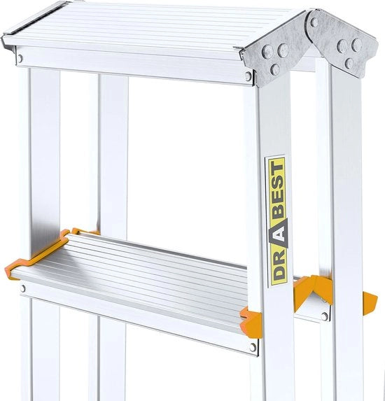 Scala a doppia bifaccia con 2 sezioni pieghevoli per 150 kg | 2 x 5 gradini