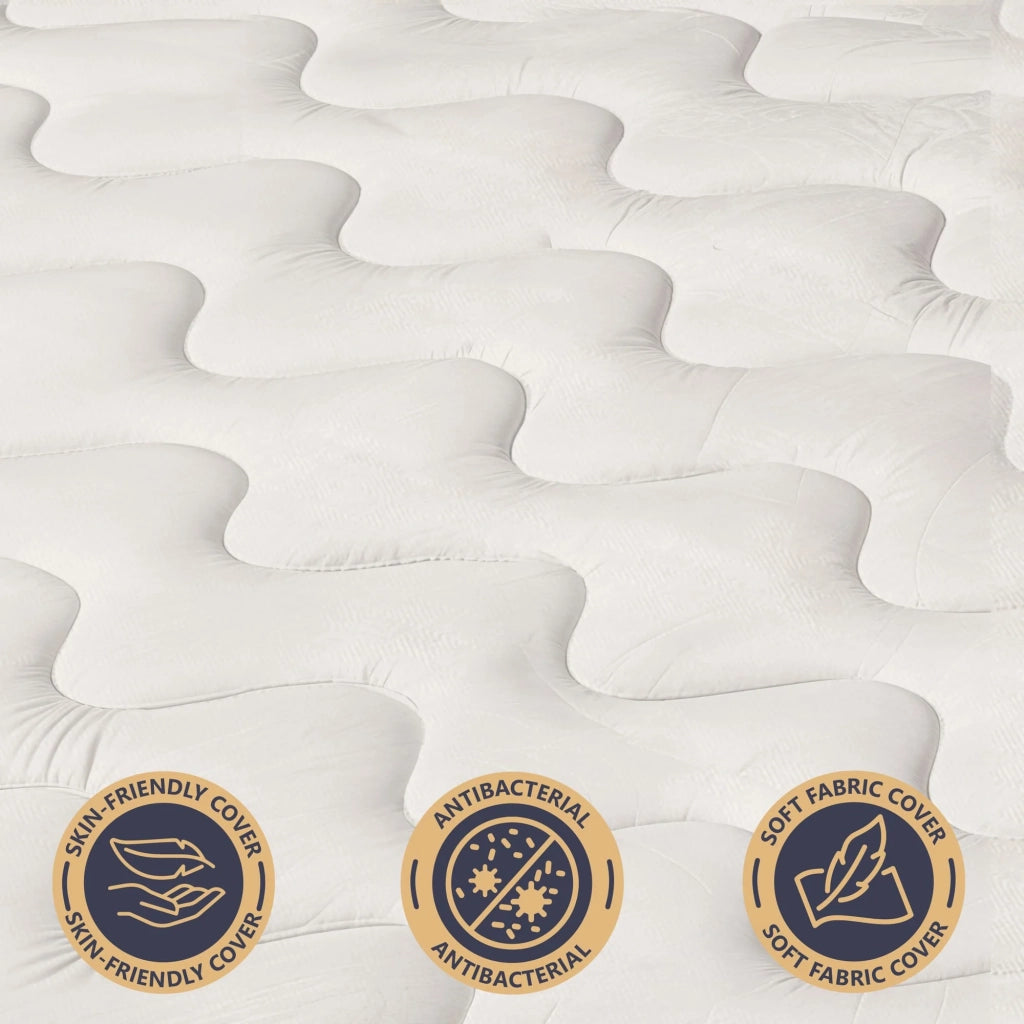 Materasso matrimoniale 140x200 in Waterfoam Ipoallergenico, 10 cm ESSENTIAL | Imbottitura in Ovatta e Rivestimento in Tessuto 3D Traspirante, Antiacaro e Antifungino | Made in Italy