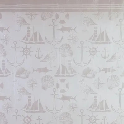 Tenda doccia 180x200 cm in  acrilico con motivi marini completa di ganci