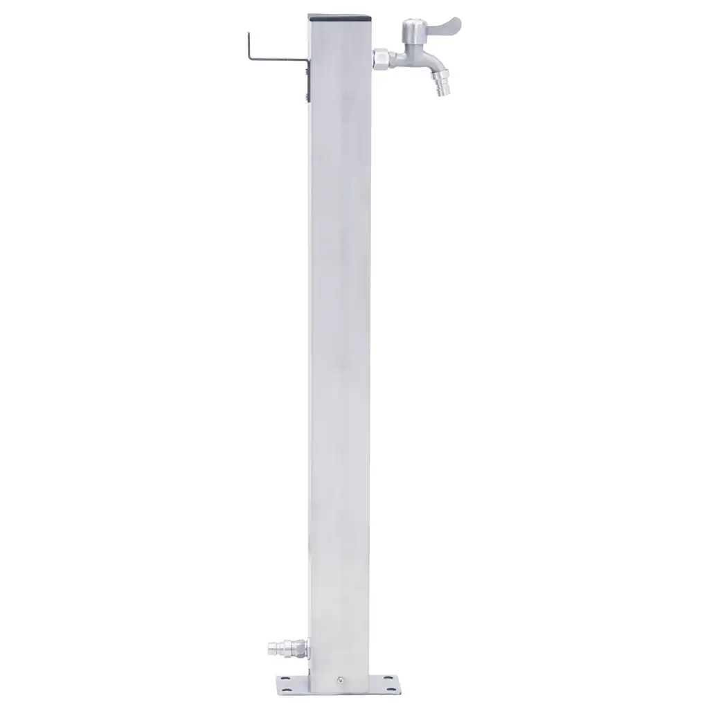 Colonna d'Acqua da Giardino 100 cm Acciaio Inox Quadrato 364499